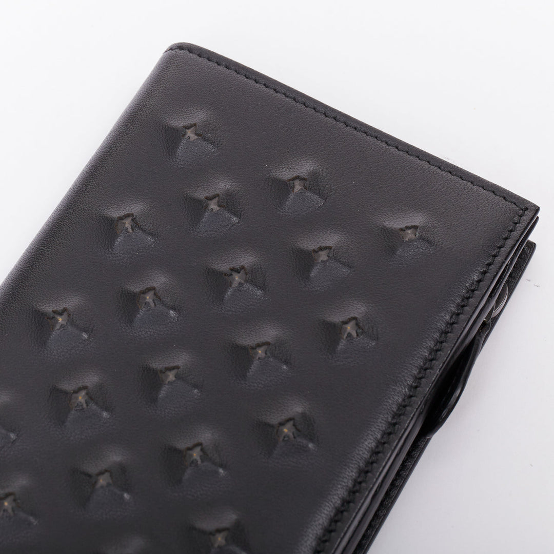 BOTTEGA VENETA black pierced stud details rectangular bifold purse wallet