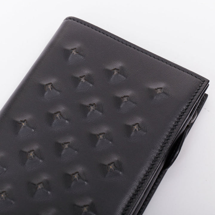 BOTTEGA VENETA black pierced stud details rectangular bifold purse wallet
