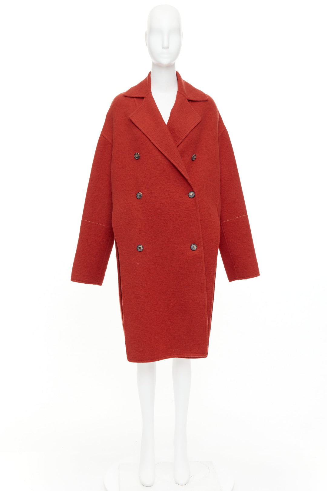 OLD CELINE Phoebe Philo 2017 cashmere red double breast oversized coat FR36 S