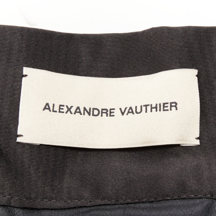 ALEXANDRE VAUTHIER black taffeta silk pleated high waist short bubble skirt