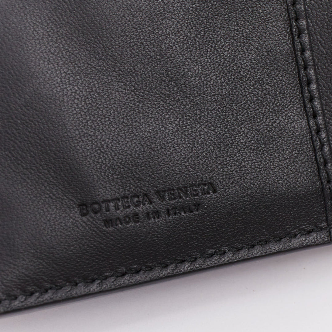 BOTTEGA VENETA black pierced stud details rectangular bifold purse wallet