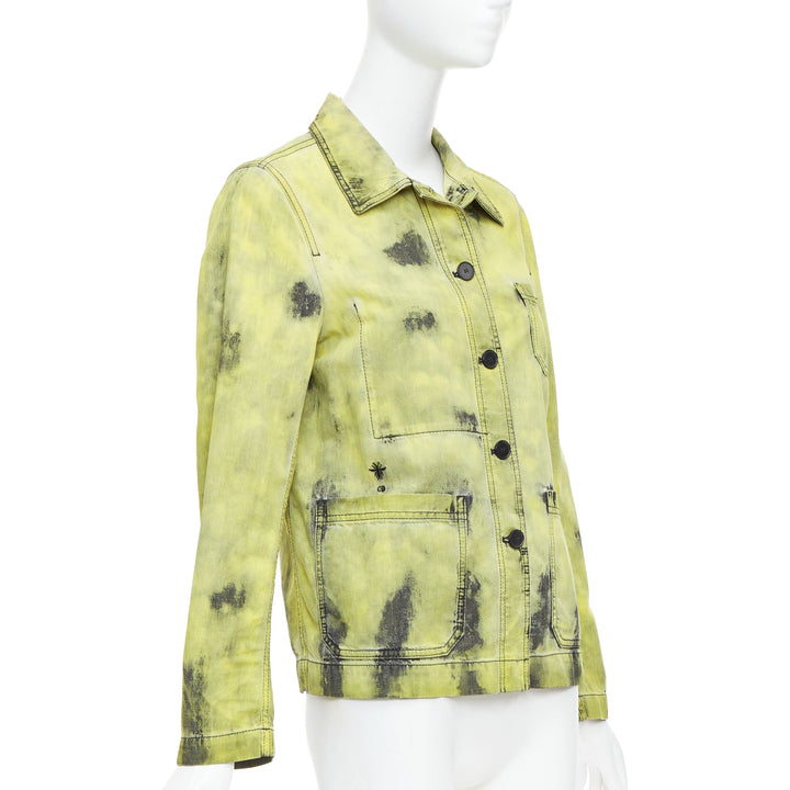 CHRISTIAN DIOR 2020 green acid wash tie dye CD overshirt jacket FR38 M