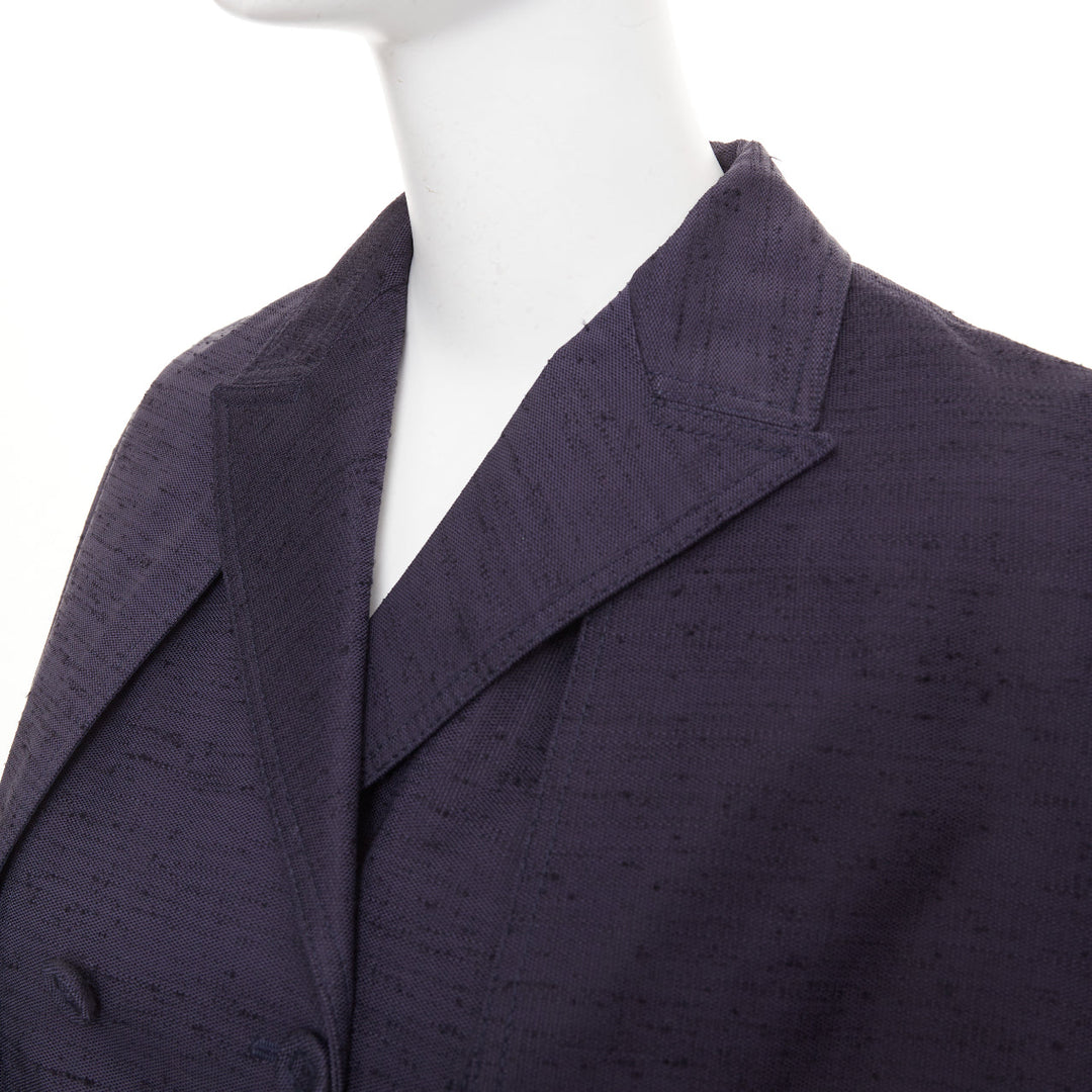 DIOR 2020 Shantung double breasted structured blazer cape jacket FR36 XS