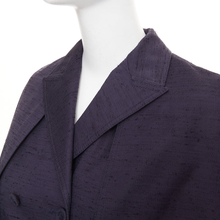 DIOR 2020 Shantung double breasted structured blazer cape jacket FR36 XS