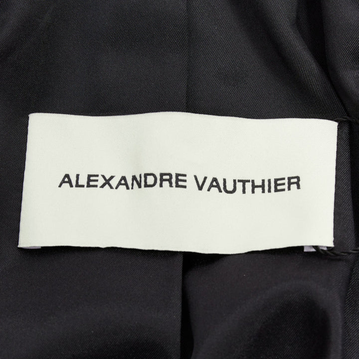 ALEXANDRE VAUTHIER COUTURE AW2018 Runway black crystal crop officer jacket FR36