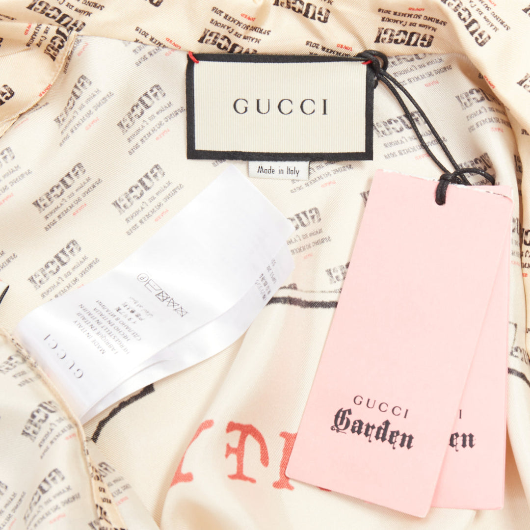 GUCCI GARDEN 2018 Guccify silk beige invite stamp print monogram pajama sh
