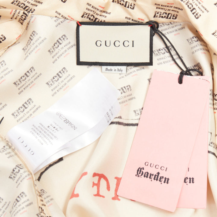 GUCCI GARDEN 2018 Guccify silk beige invite stamp print monogram pajama sh