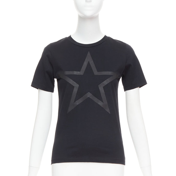 GIVENCHY black cotton star textured print fitted short sleeve tshirt S