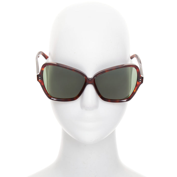 CELINE CL400641 brown tortoise oversized butterfly square sunglasses