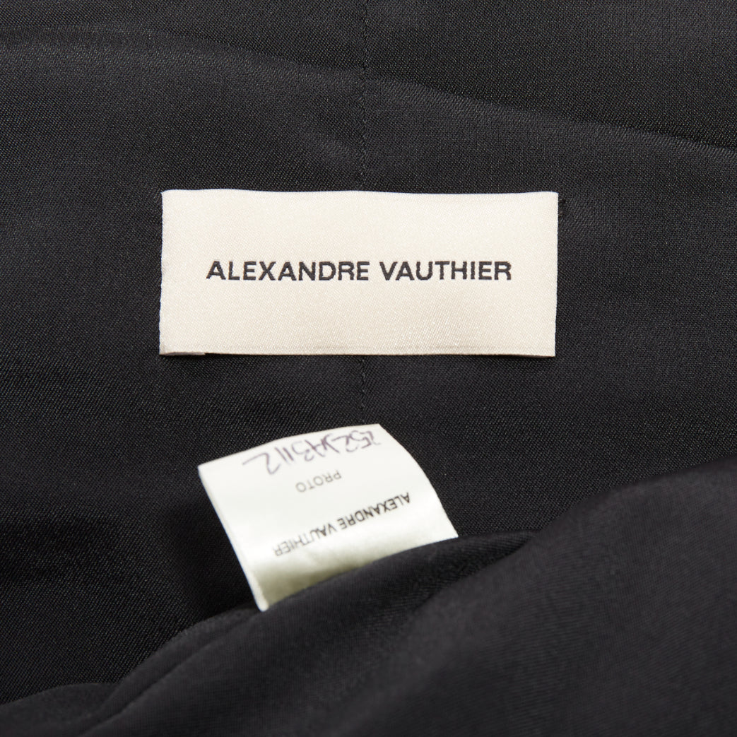 ALEXANDRE VAUTHIER Runway black silky 3 buttons slit pocket waist coat vest