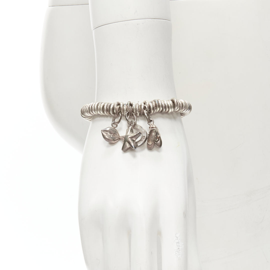 LINKS OF LONDON sterling silver star horsebit lips ballet charm bracelet