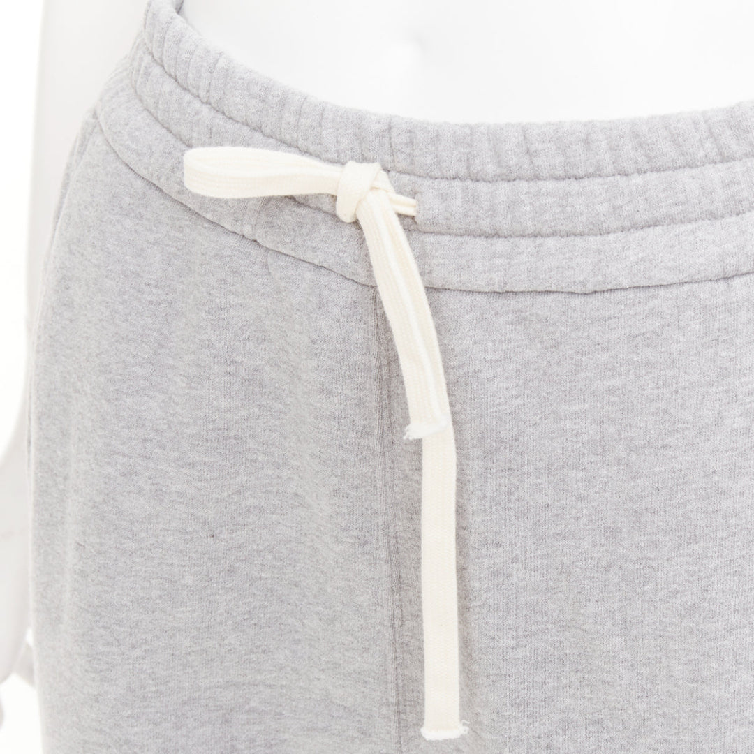 MIU MIU 2023 light grey cotton jersey logo applique back jogger pants IT40 S