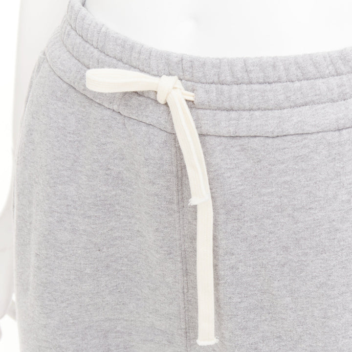 MIU MIU 2023 light grey cotton jersey logo applique back jogger pants IT40 S