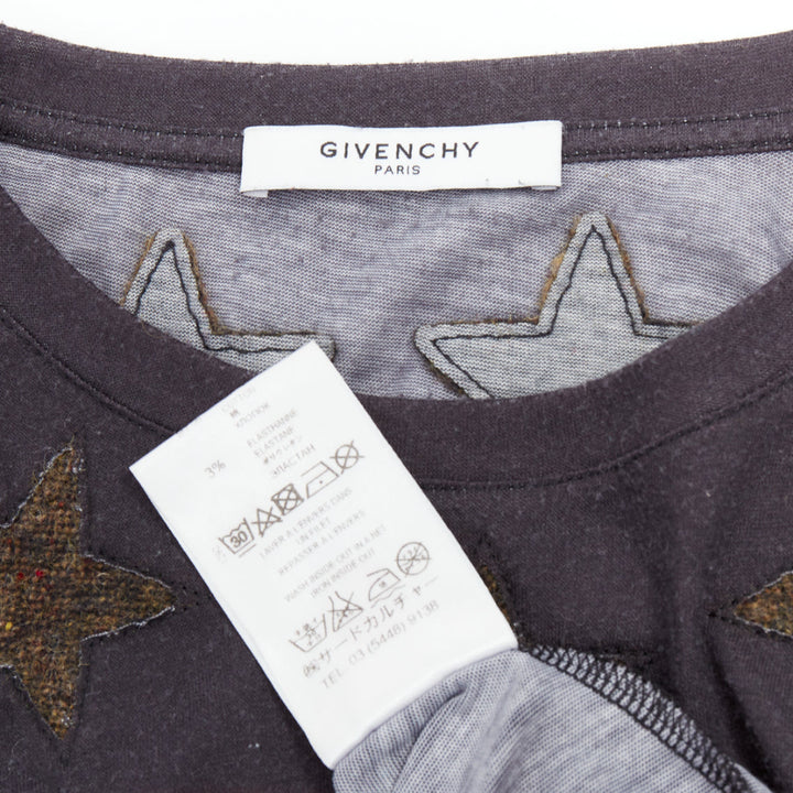 GIVENCHY 2013 Bird of Paradise star applique washed cotton tshirt M