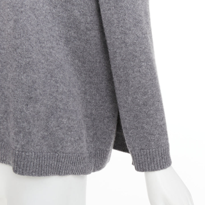 VALENTINO 100% cashmere grey cape back pullover sweater L