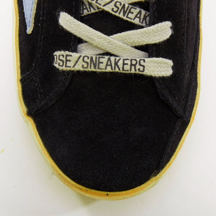 GOLDEN GOOSE GGDB SStar black neon green suede distressed sneakers EU37