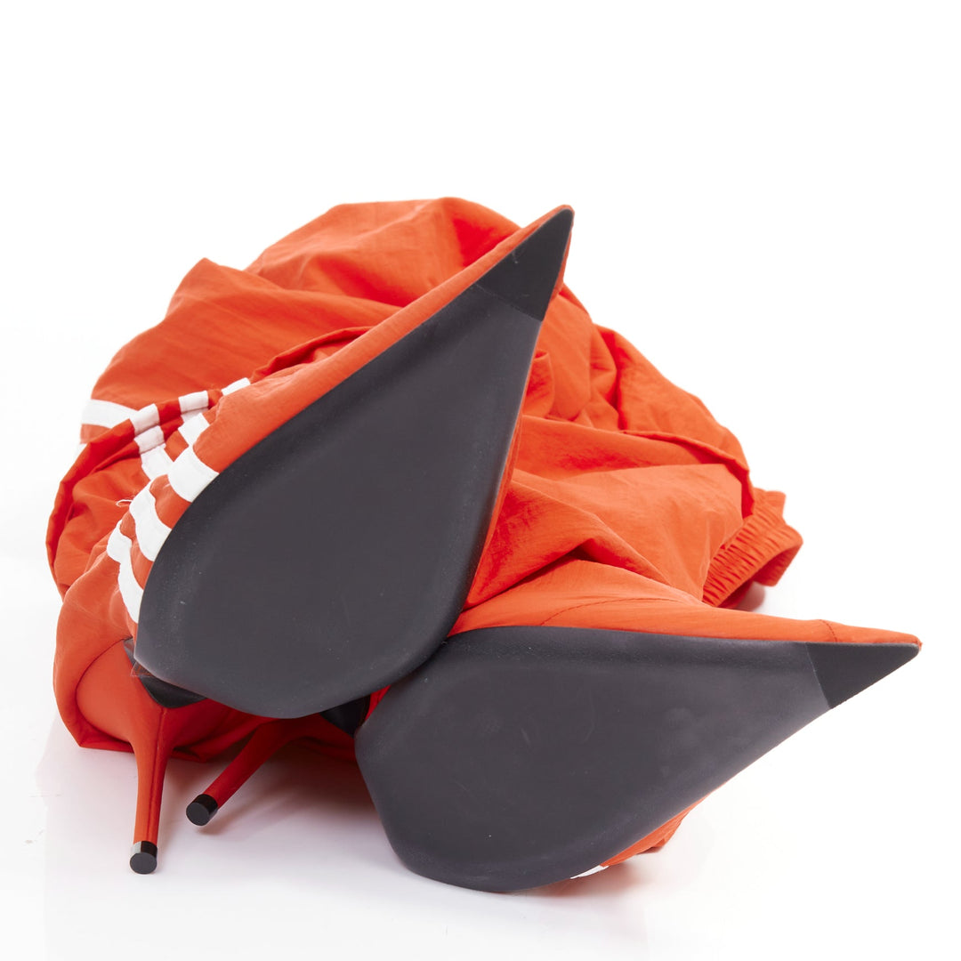 rare BALENCIAGA ADIDAS Demna 2022 Runway Pantashoe Jogginghose red heels EU38