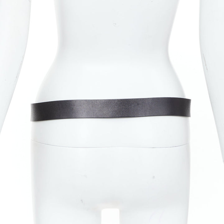 CHLOE 2011 dual peg dual gold plate accent smooth leather adjustable belt S