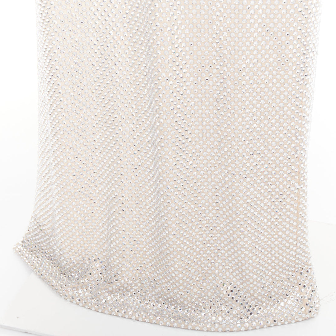 ALEXANDRE VAUTHIER Bridal ivory diamond strass crystal asymmetric batwing gown