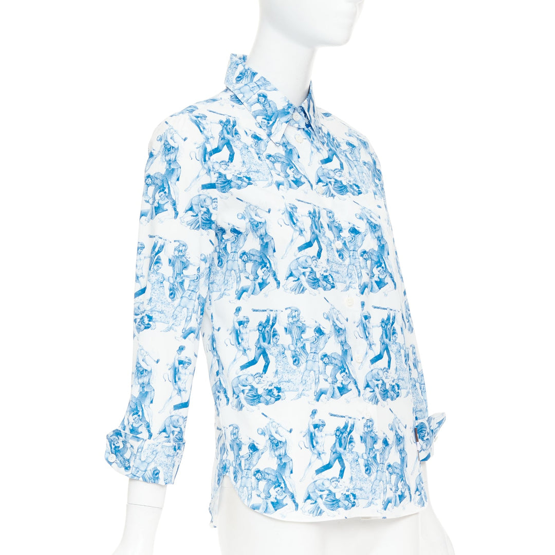 PRADA 2016 Christophe Chemin The Important Ones blue white cuff shirt IT38 X