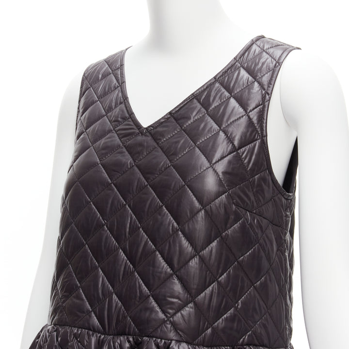 COMME DES GARCONS TRICOT 2014 black quilted nylon voluminous mou mou dress S