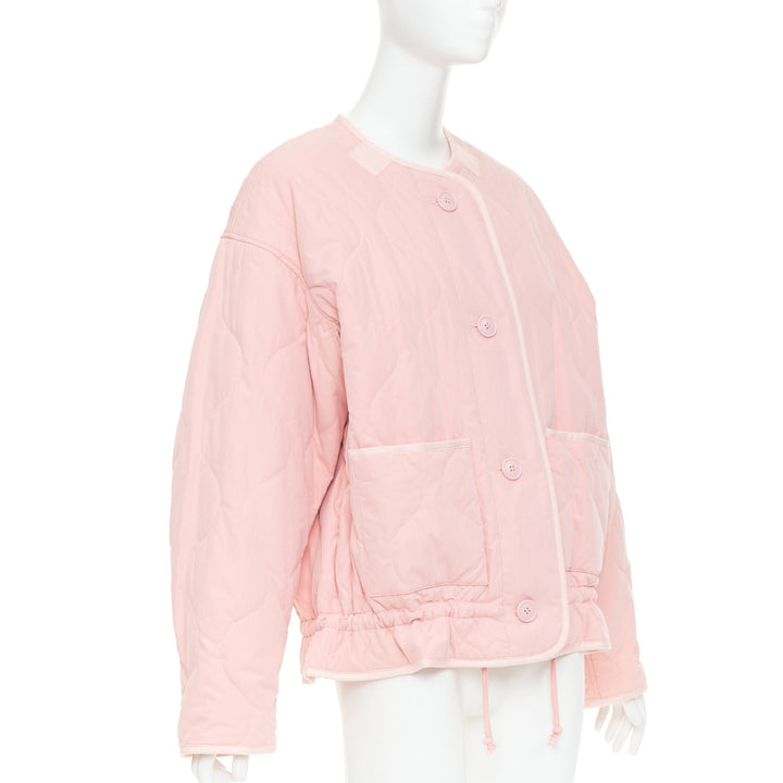 ISABEL MARANT Etoile Gretel light pink recycled cotton peplum padded coat FR36 S