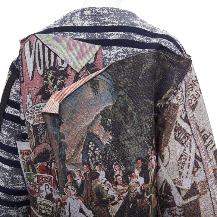 rare MIHARA YASUHIRO colorful cotton blend patchwork jacquard jacket IT38 XS