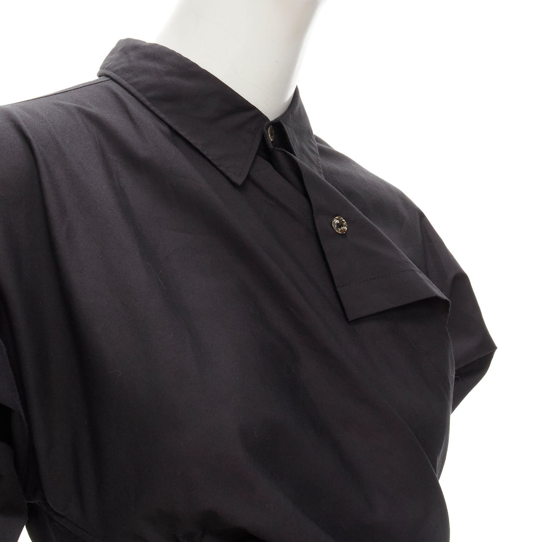 COMME DES GARCONS Vintage 1980's deconstructed wrap bias placket cutout shirt M