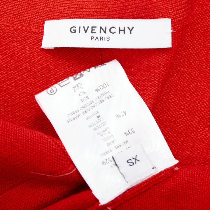 GIVENCHY Tisci 2013 Runway red black wool cotton silk paisley vest dress XS