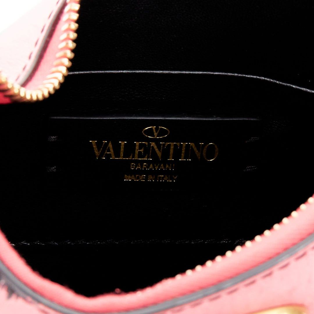 VALENTINO 2022 Tiger 1967 pink black animal print calfskin hobo moon bag