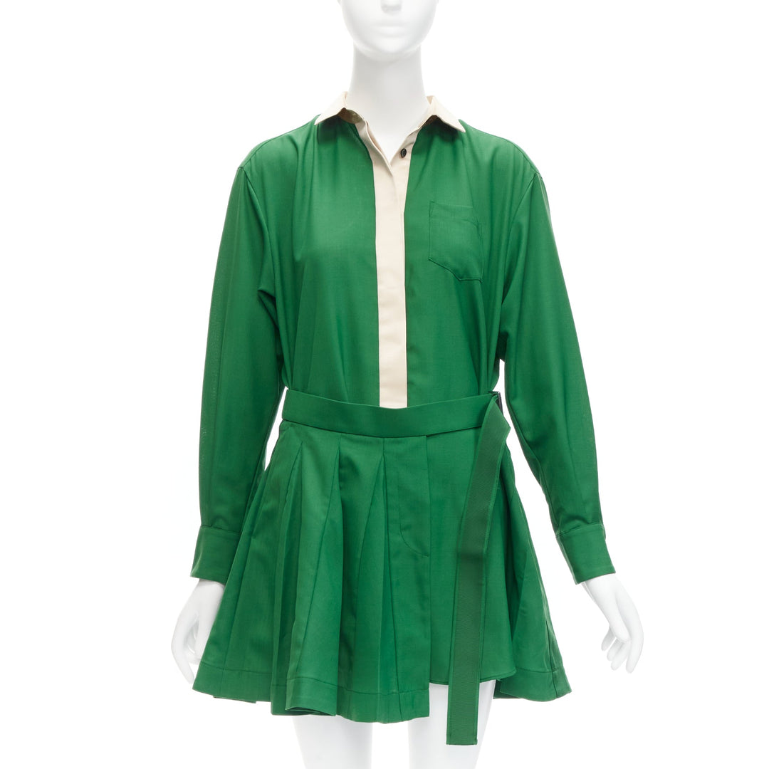 Sacai by Chitose Abe - Green Women Party/Cocktail Dress | JHROP Preloved Luxury Sacai by Chitose Abe - Green Women Party/Cocktail Dress | JHROP Preloved Luxury