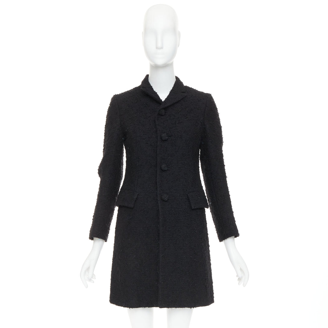 JUNYA WATANABE 2014 black wool tweed flap pocket collared coat XS