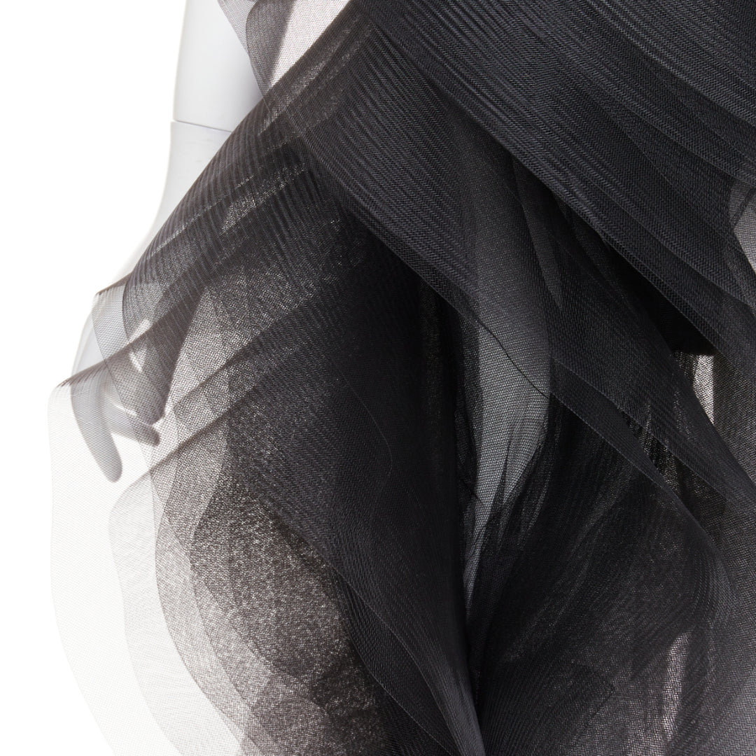 rare ALEXANDRE VAUTHIER COUTURE SS2014 Runway black stiff tulle train gown