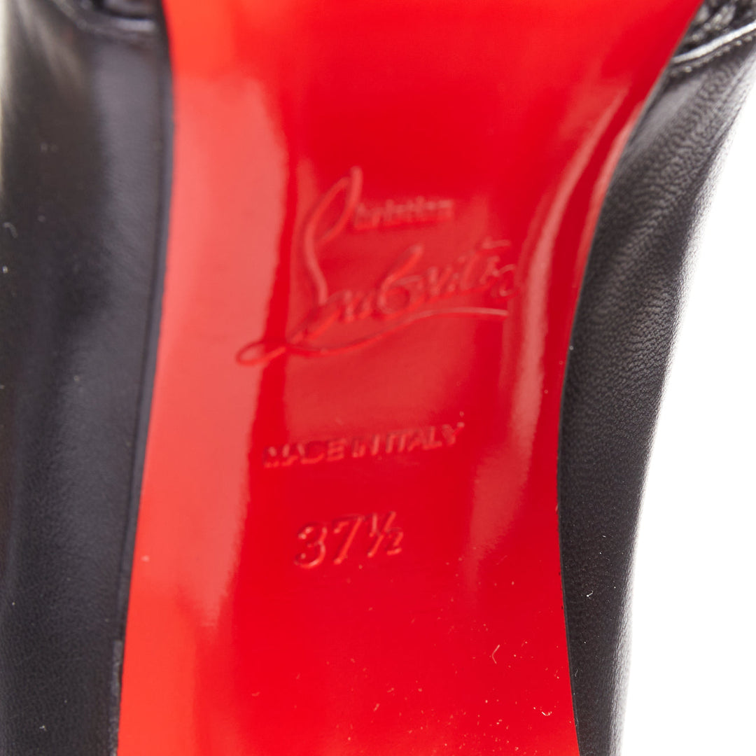 CHRISTIAN LOUBOUTIN Dictata 100 black polished scaled toe T-strap pumps EU37.5