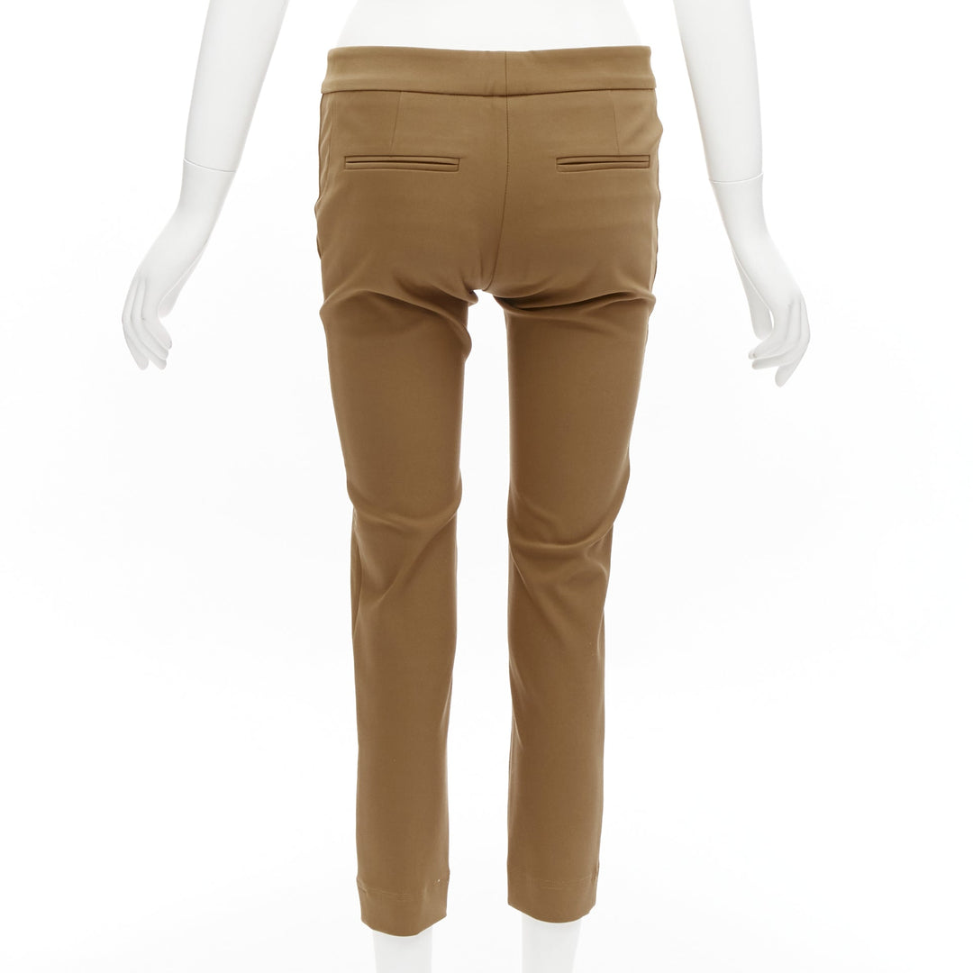 STELLA MCCARTNEY tan brown cotton blend stretchy cropped pants IT38 XS