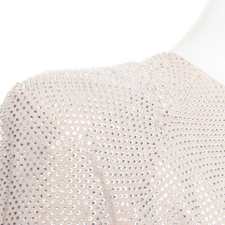 ALEXANDRE VAUTHIER Bridal ivory diamond strass crystal asymmetric draped dress