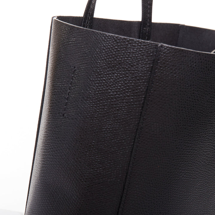 CELINE Small Vertical Cabas black grained calf leather crossbody tote bag