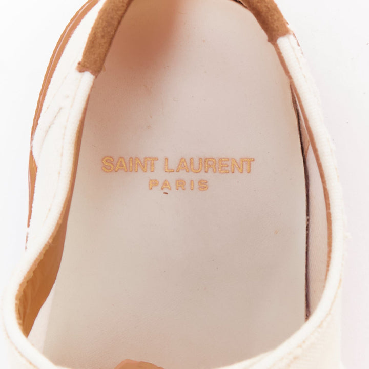 SAINT LAURENT Venice cream gum lace up low skate sneakers EU40