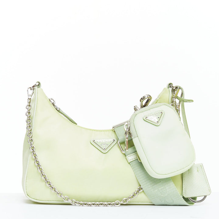 PRADA Re-edition 2005 Re-nylon Trio mint green nylon crossbody bag