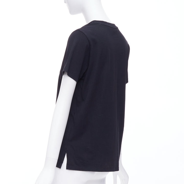 STELLA MCCARTNEY All Is Love UFO black bias cut cotton tshirt IT38 XS