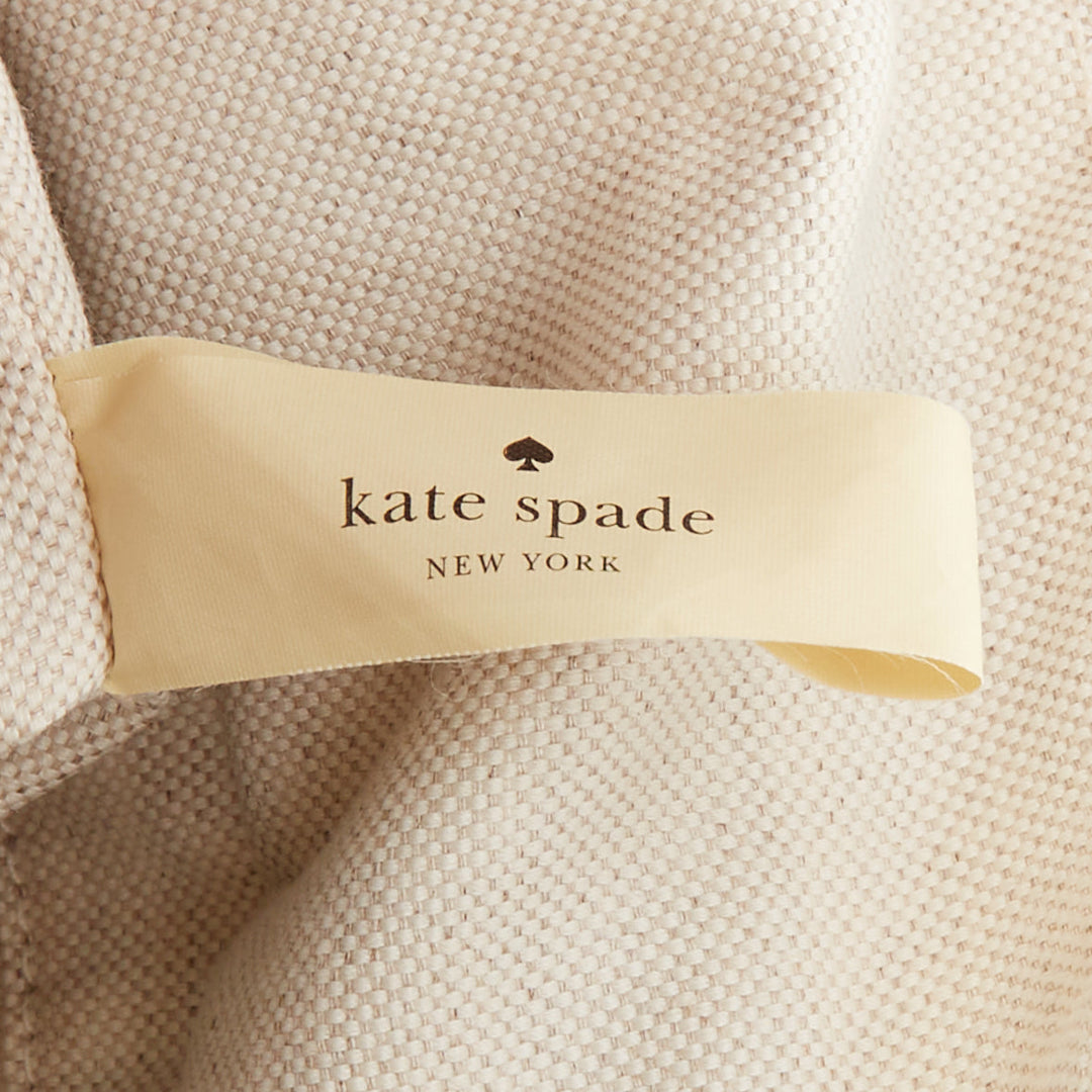 KATE SPADE blue cream scaled print goat skin gold logo drawstring tote bag