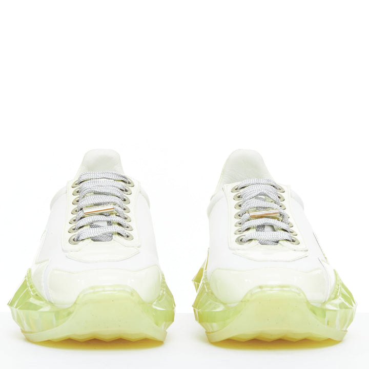 JIMMY CHOO Diamond white mint green jelly sole dad sneakers EU35.5