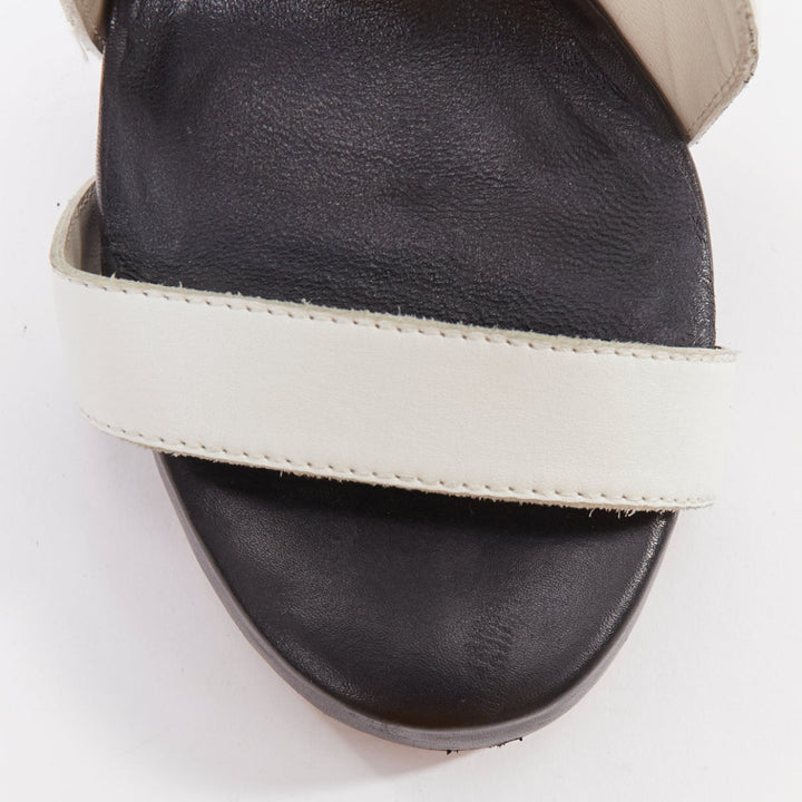 CAMILLA SKOVGAARD 2013 black white ridged high top cut out sandals EU37