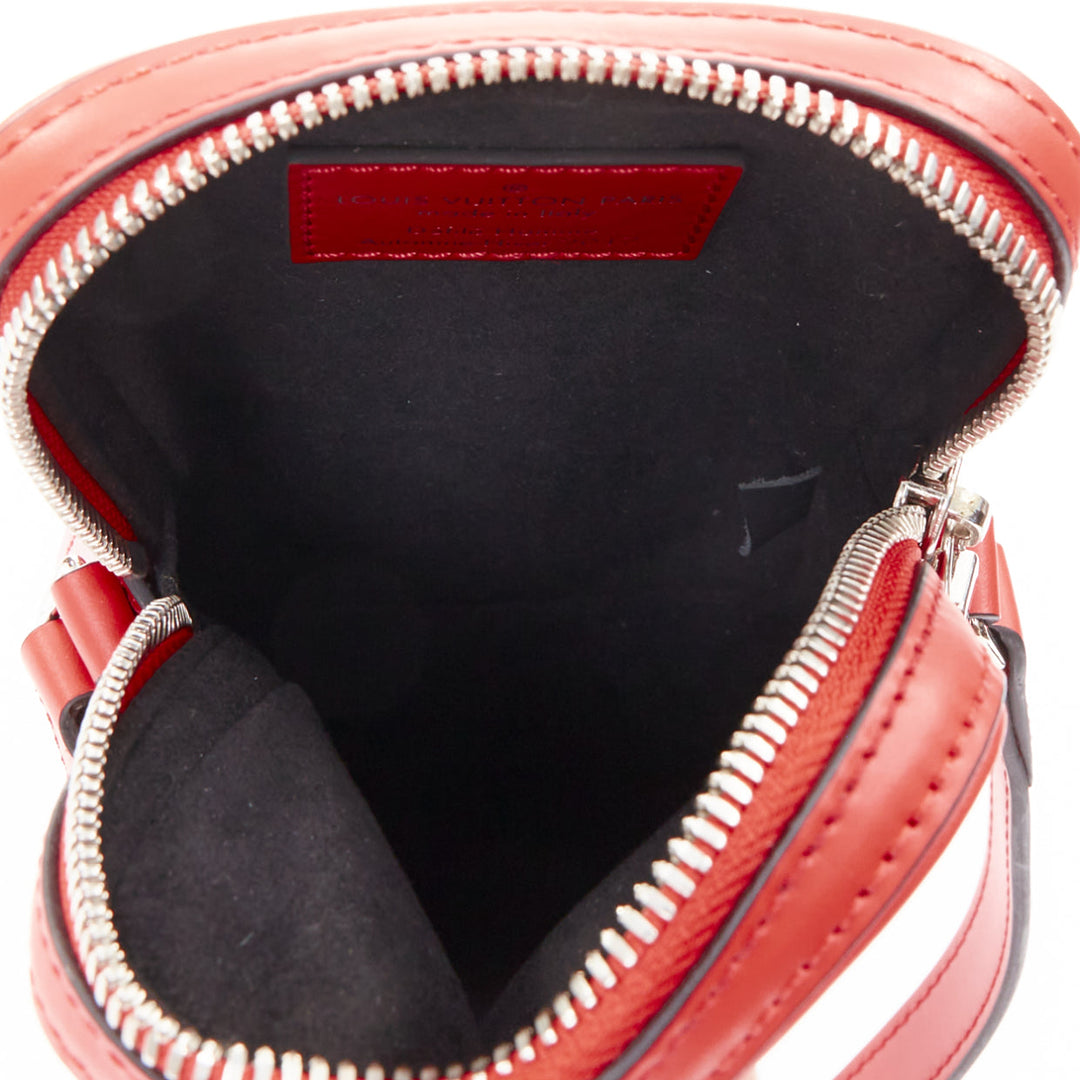 LOUIS VUITTON SUPREME 2017 Epi Danube PM red white logo leather crossbody bag