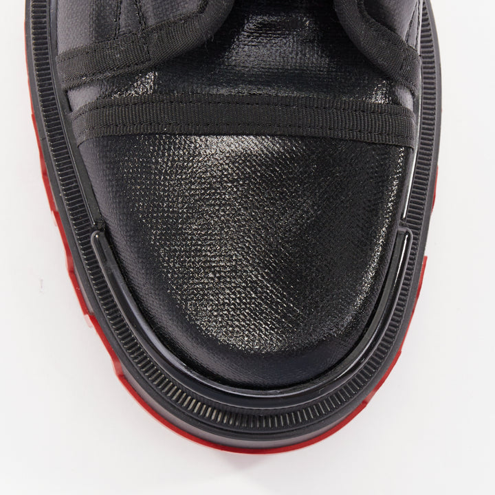 CHRISTIAN LOUBOUTIN Panaroot Dune 40 black canvas platform ankle boots EU43 US10