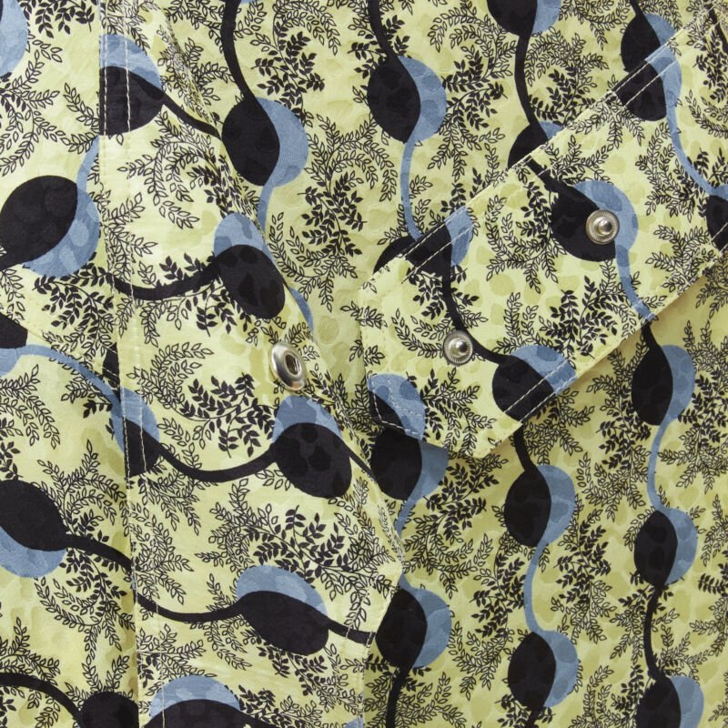 MARNI yellow paisley blue black geometric print belted wrap skirt IT40 S