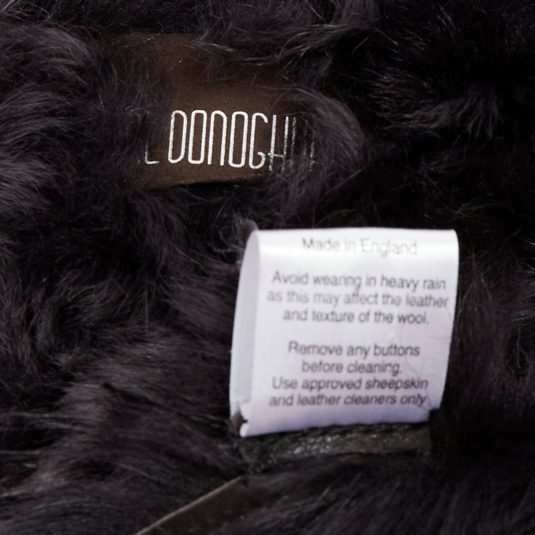 KARL DONOGHUE black lambskin leather fur lined asymmetric jagged hem vest XS