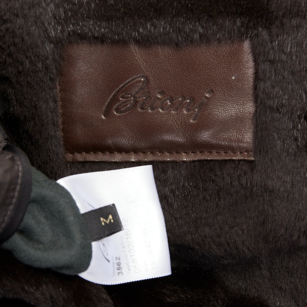 BRIONI black water repellent nylon  plush lined storm jacket M