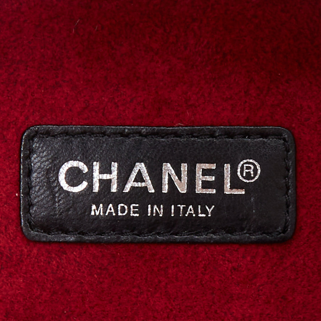 CHANEL 2003 black patent leather Rubiks Cube CC logo clutch bag