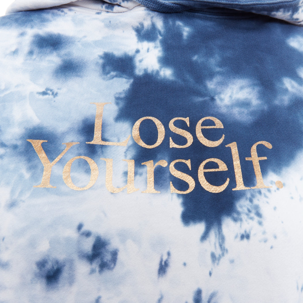 PACO RABANNE Lose Yourself blue cotton tie dye hoodie S